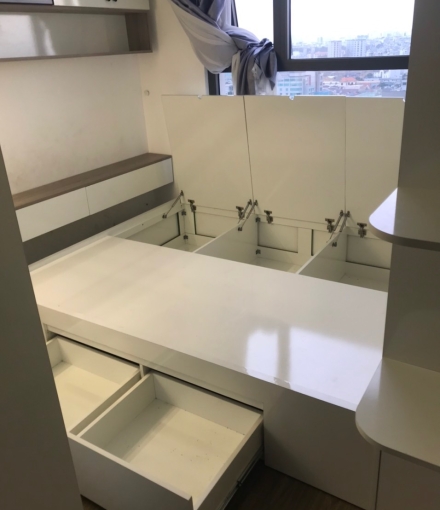 Thi công hoàn thiện nội thất căn hộ cao cấp quận 12 Trắng