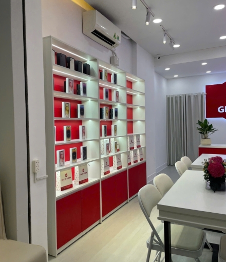 Thi công hoàn thiện shop điện thoại quận 12