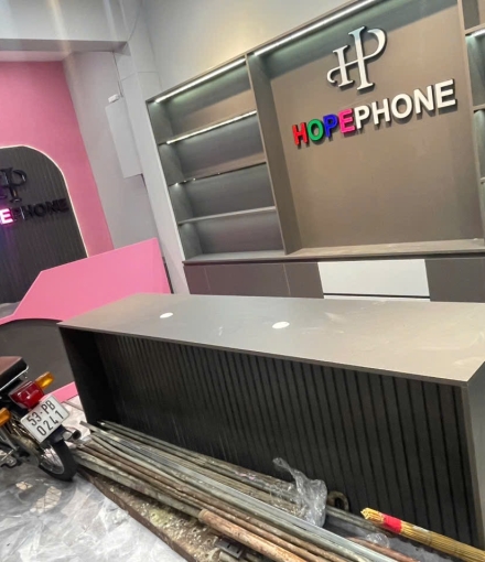 Thi công  hoàn thiện shop điện thoại quận Gò vấp 