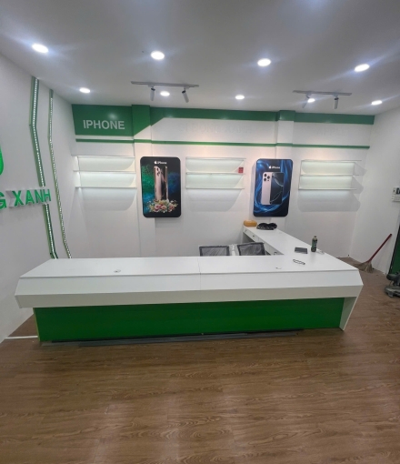 Thi công hoàn  thiện shop Di ĐỘNG XANH  ở Đồng Nai 
